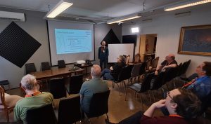Joel OH64K speaking about DAB+ broadcasting using an SDR in an amateur event